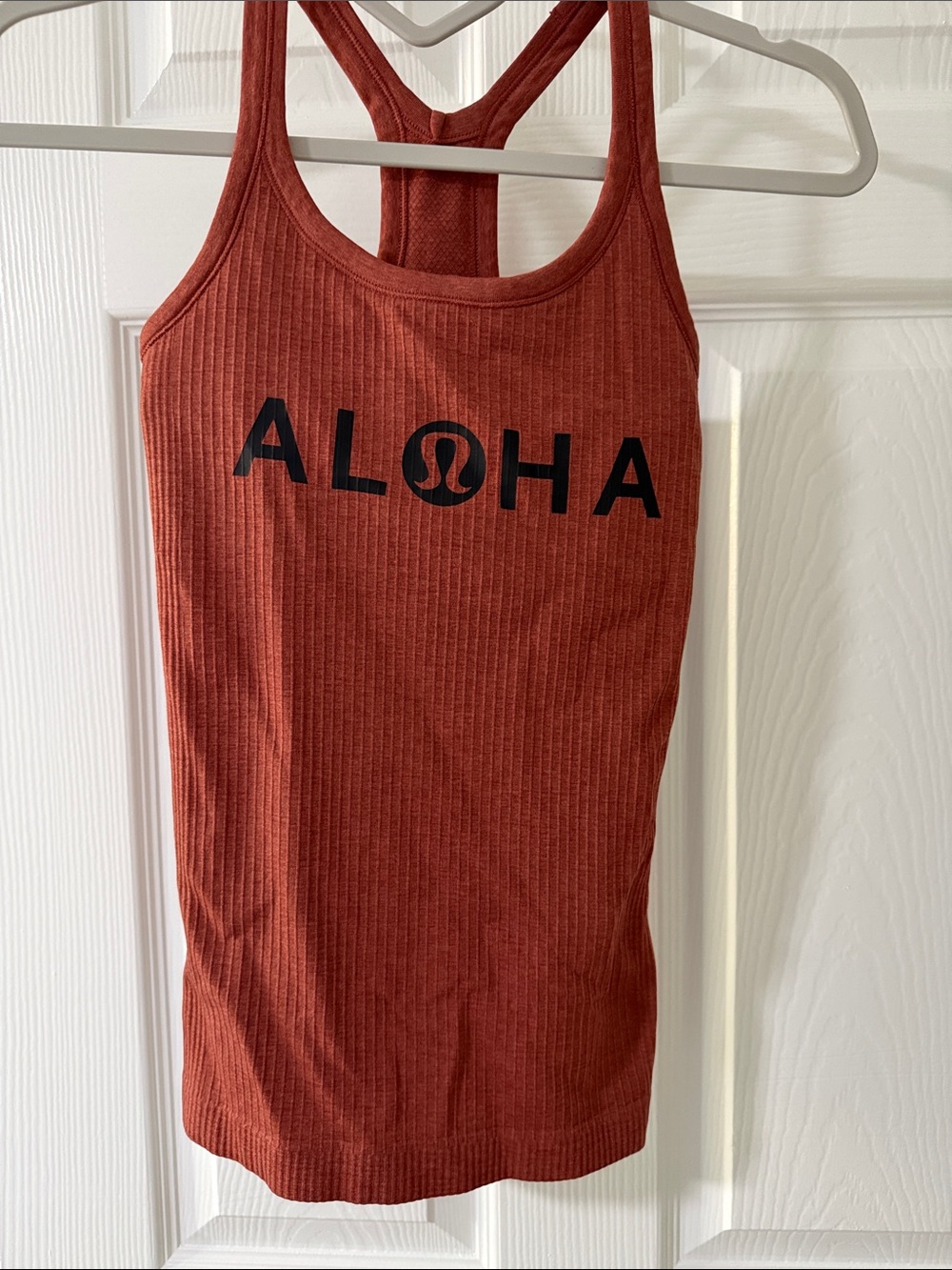 lululemon athletica Aloha Ribbed Racerback Tank Top in Rust